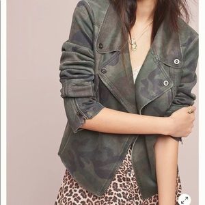 Anthropologie Marrakech Sueded Camo Moto Jacket XS/Petite